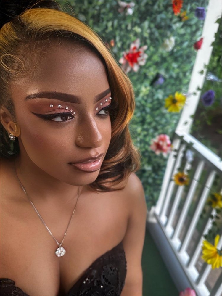 Gems & Cut Crease — glam makeup look by Emma
